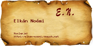 Elkán Noémi névjegykártya